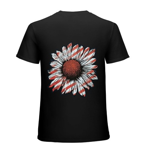 4th of July Patriotic Shirts for men American Flag Shirt Cute Sunflower Graphic Tees Top