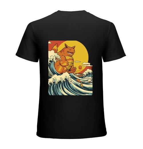 Vintage Funny Cute Cat Art Japanese Sunset Long Sleeve T-Shirt