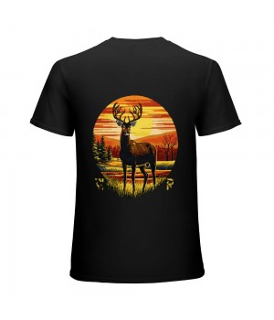 Deer Watcher Vintage Sunset Deer Watching Gift T-Shirt