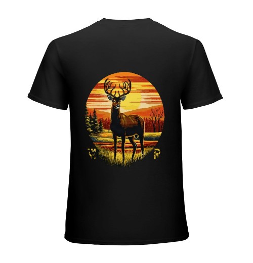 Deer Watcher Vintage Sunset Deer Watching Gift T-Shirt