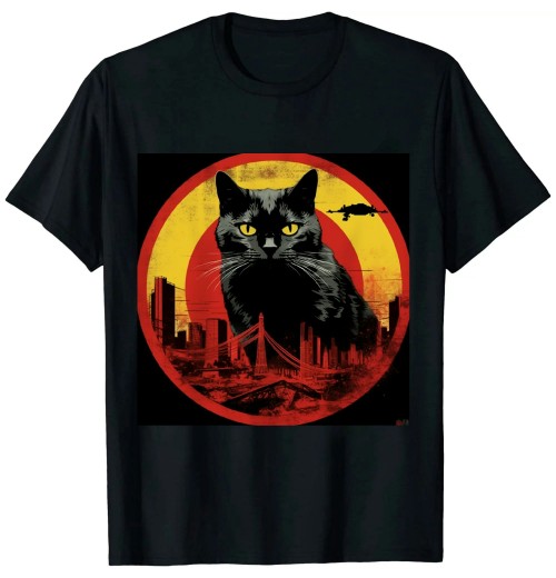 Ulloord Catzilla - Funny Cat Lover Kitten Kitty Short Sleeve T-Shirt Small