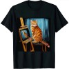 Ulloord Cat Painting Lion Artistic Animals Lover Graphic Novelty T-Shirt