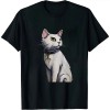 Ulloord mens Cute White Cat Art White Kitty T-Shirt