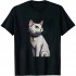 Ulloord mens Cute White Cat Art White Kitty T-Shirt