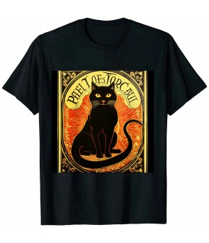 Ulloord Le Chat Noir The Black Cat Tee Art Nouveau Vintage T-Shirt