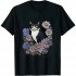 Ulloord Womens Tuxedo Cats Art Kitty Cat Flower Garden V-Neck T-Shirt