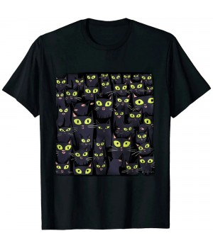 Ulloord mens Spooky Black Cats Cat Art Halloween T-Shirt