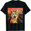 Ulloord Funny Scream Cat , Funny Famous Art T-Shirt