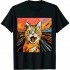 Ulloord Funny Scream Cat , Funny Famous Art T-Shirt