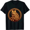 Ulloord Artistic Curled Up Cat Cute Orange Tabby Cat Art T-Shirt