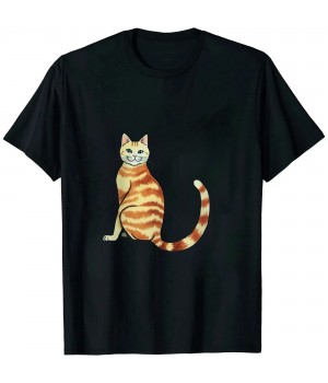 Ulloord Orange Cat Stretching Art cute orange kitty cats T-Shirt