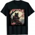 Ulloord Japanese Samurai Cat Tattoo, Vintage Kawaii Ninja T-Shirt