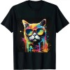 Ulloord Cute Cat Motif Pop Art Cat T-Shirt