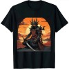 Ulloord Japanese Art Samurai Vintage Fighter Retro Meditation T-Shirt