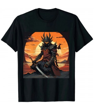 Ulloord Japanese Art Samurai Vintage Fighter Retro Meditation T-Shirt