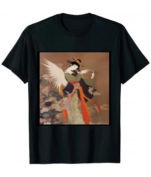 Dance of Cranes Japanese Retro Art T-Shirt