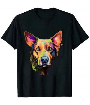 Ulloord Splash Art Cattle Dog T-Shirt | Blue heeler Lover Gifts