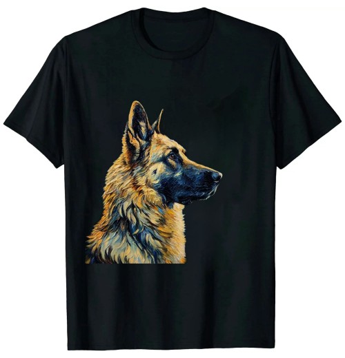 Ulloord Funny dog art painting dog Lover Starry Night dog Van Gogh T-Shirt