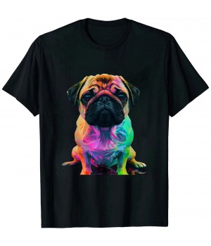 Ulloord Pug Pop Art Colorful Portrait for Dog Lovers T-Shirt