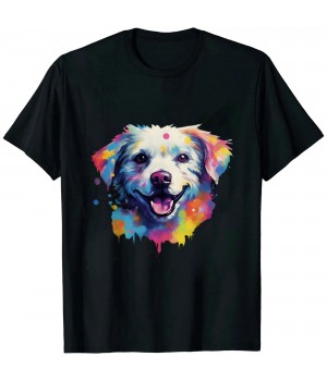 Ulloord Colorful Maltese Splash Art Dog T-Shirt