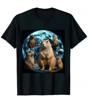 Ulloord 3 Moon Prairie Dog Art Rodent Squirrel Puppy Lovers Novelty T-Shirt