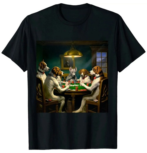 Ulloord Dogs Playing Poker | A Friend in Need | Funny Dog Lover Art T-Shirt