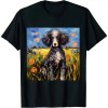 Ulloord Black Standard Poodle Starry Night Dog Art by  T-Shirt