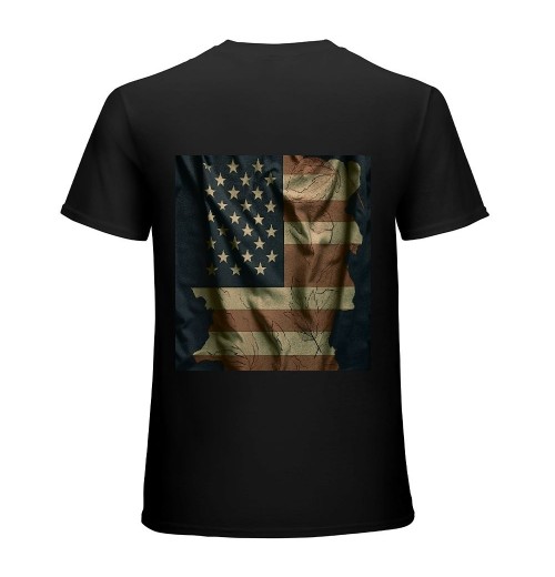 Ulloord Camo American Flag Usa Military Tactical Camouflage Desert T-Shirt