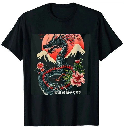 Ulloord Japanese Aesthetic Dragon Tokyo Japan Manga Anime Asian 80’s T-Shirt