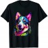 Ulloord Graphical Colorful Siberian Husky Dog Art, Husky Owner T-Shirt