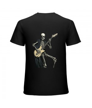 Ulloord Skeleton Playing Guitar - Rock And Roll Graphic Band Tees T-Shirt