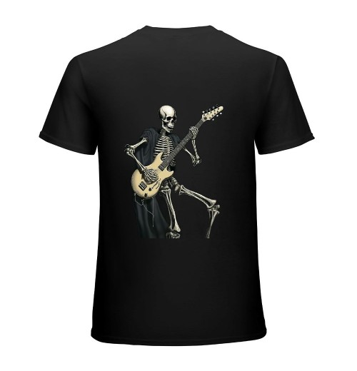 Ulloord Skeleton Playing Guitar - Rock And Roll Graphic Band Tees T-Shirt