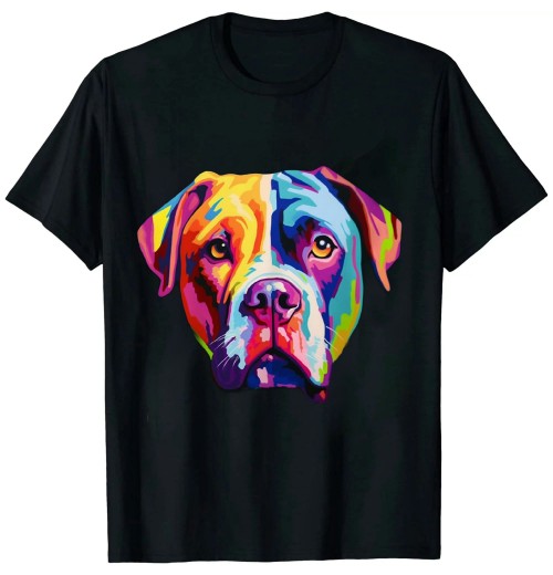 Ulloord English British Bulldog Pop Art Portrait for Dog Owners T-Shirt