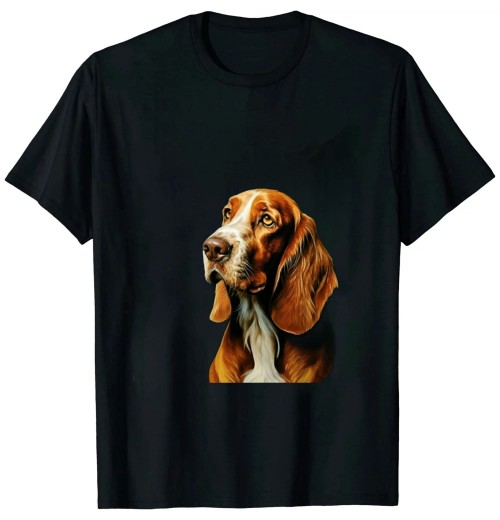 Ulloord Basset Hound Starry Night Impressionist Dog Art  T-Shirt