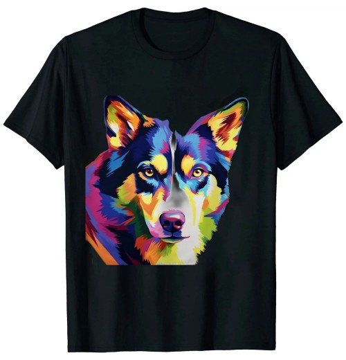 Ulloord Husky Colorful Pop Art Portrait For Dog Owners T-Shirt