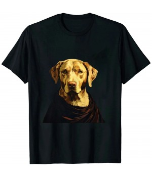 Ulloord Funny Mona Lisa Yellow Lab Dog Art Parody T-Shirt