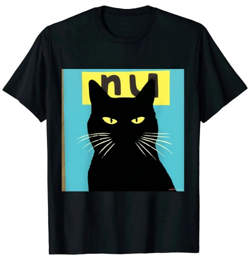 Ulloord Meh Cat Shirt Meow Kitty Cat Lover Japanese Cat Kawaii Anime T-Shirt