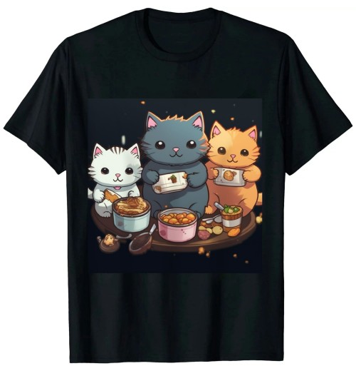 Ulloord Anime Boba Tea Bubble Tea Gaming Gamer Ramen Cat T-Shirt