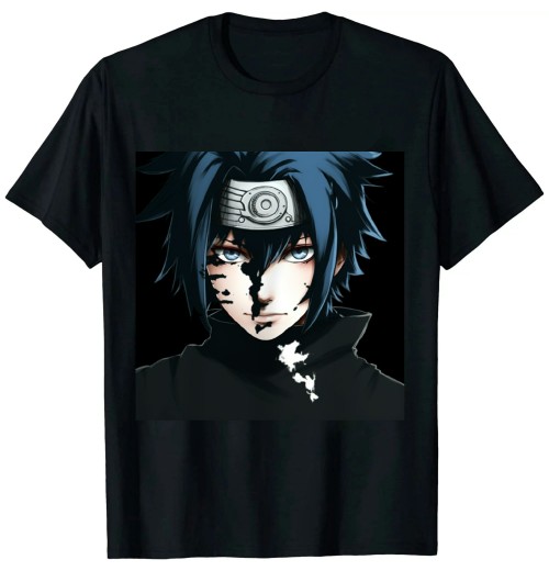 Ulloord  Shippuden  Sasuke Split Face T-Shirt