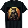 Ulloord Japanese Samurai Cat Tattoo, Kawaii Ninja Cat T-Shirt