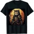 Ulloord Japanese Samurai Cat Tattoo, Kawaii Ninja Cat T-Shirt