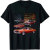 Ulloord Vintage Classic Muscle Car Retro American Flag Patriotic T-Shirt