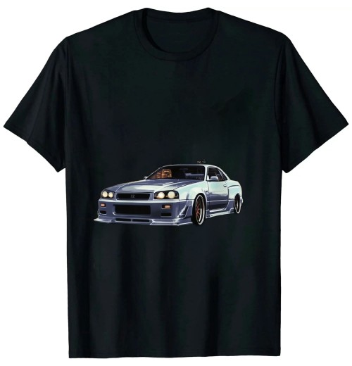 Ulloord White Gt r 34 Skyline JDM Car Enthusiast T-Shirt