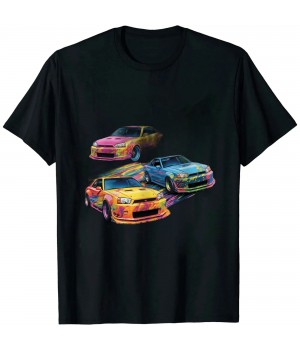 Ulloord Automotive JDM Colorful Art Gt r 34 Legend Tuning Car Japan T-Shirt