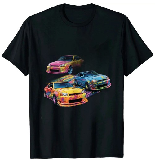 Ulloord Automotive JDM Colorful Art Gt r 34 Legend Tuning Car Japan T-Shirt