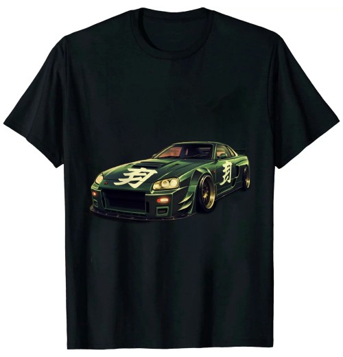 Ulloord Vintage Urban Green Legendary Skyline R34 JDM T-Shirt