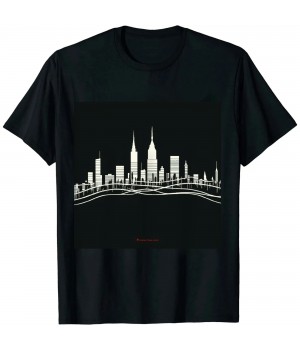 Ulloord New York Skyline Heartbeat Statue Of Liberty T-Shirt