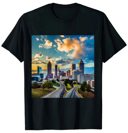 Ulloord Atlanta Georgia City Skyline Souvenir Puzzle Piece Gift T-Shirt