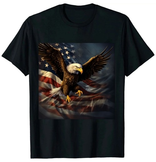 Ulloord Patriotic American Design With Eagle And Flag T-Shirt