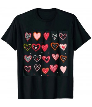 Ulloord Hearts Pattern Valentines Day Cute Love Pajama T-Shirt